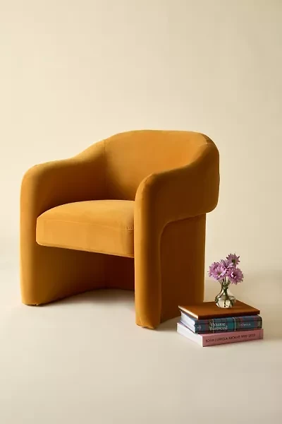 Skye Curving Upholstered Arm Chair