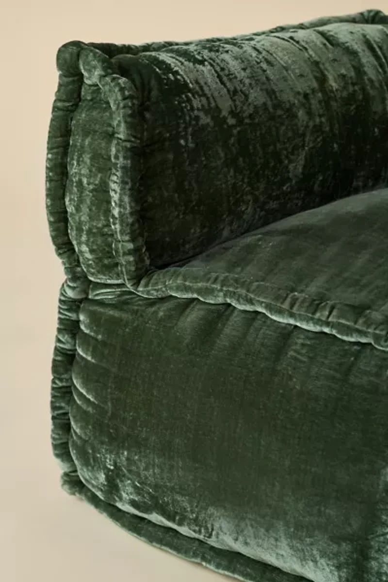 Evie Velvet Bean Bag Corner Lounge Chair