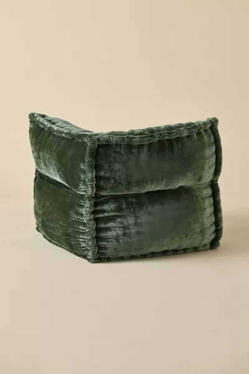 Evie Velvet Bean Bag Corner Lounge Chair