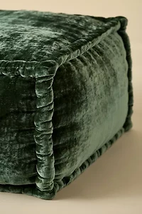 Evie Square Velvet Bean Bag Ottoman