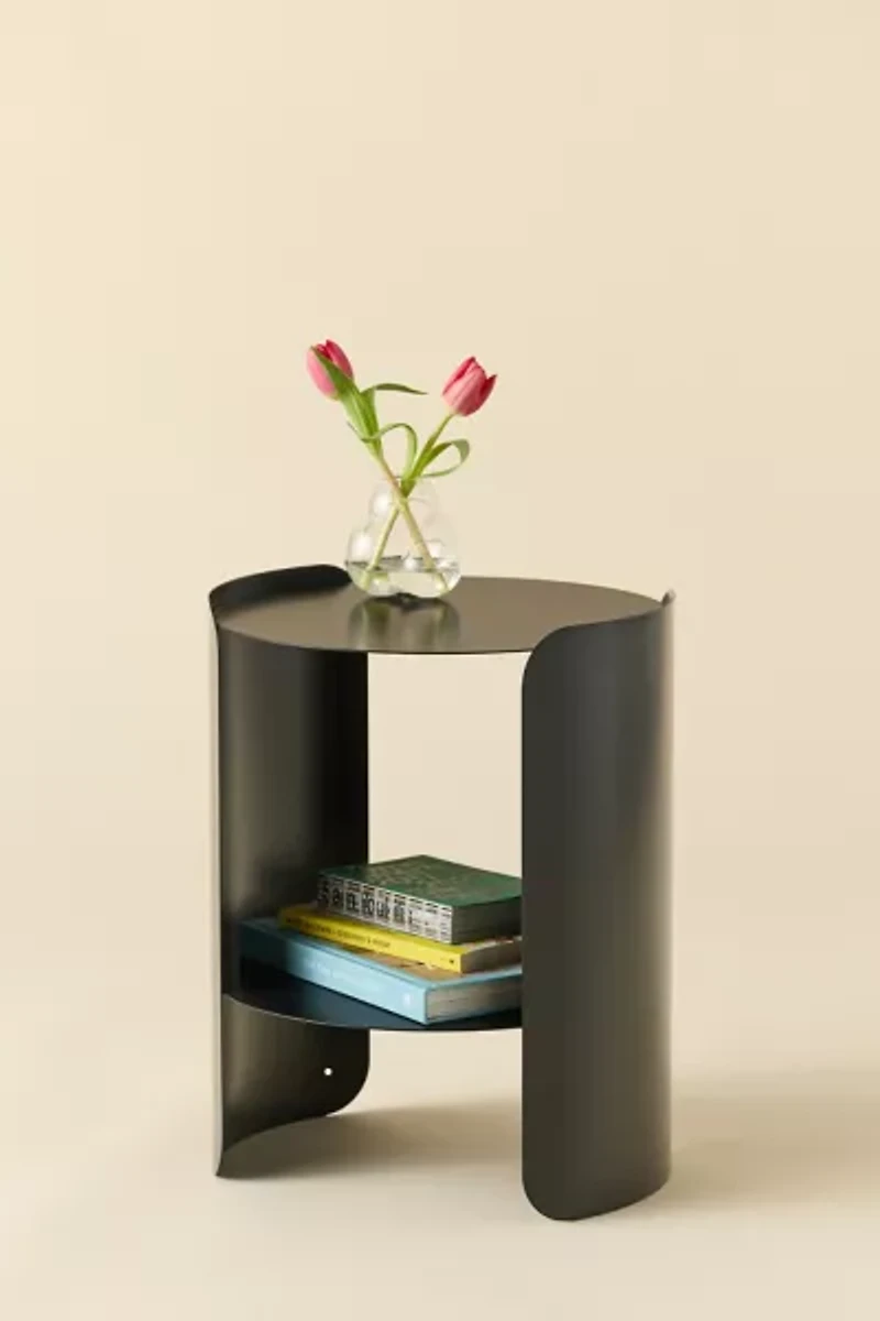 Ollie Round Storage Side Table