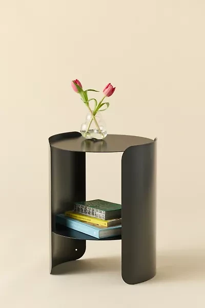 Ollie Round Storage Side Table