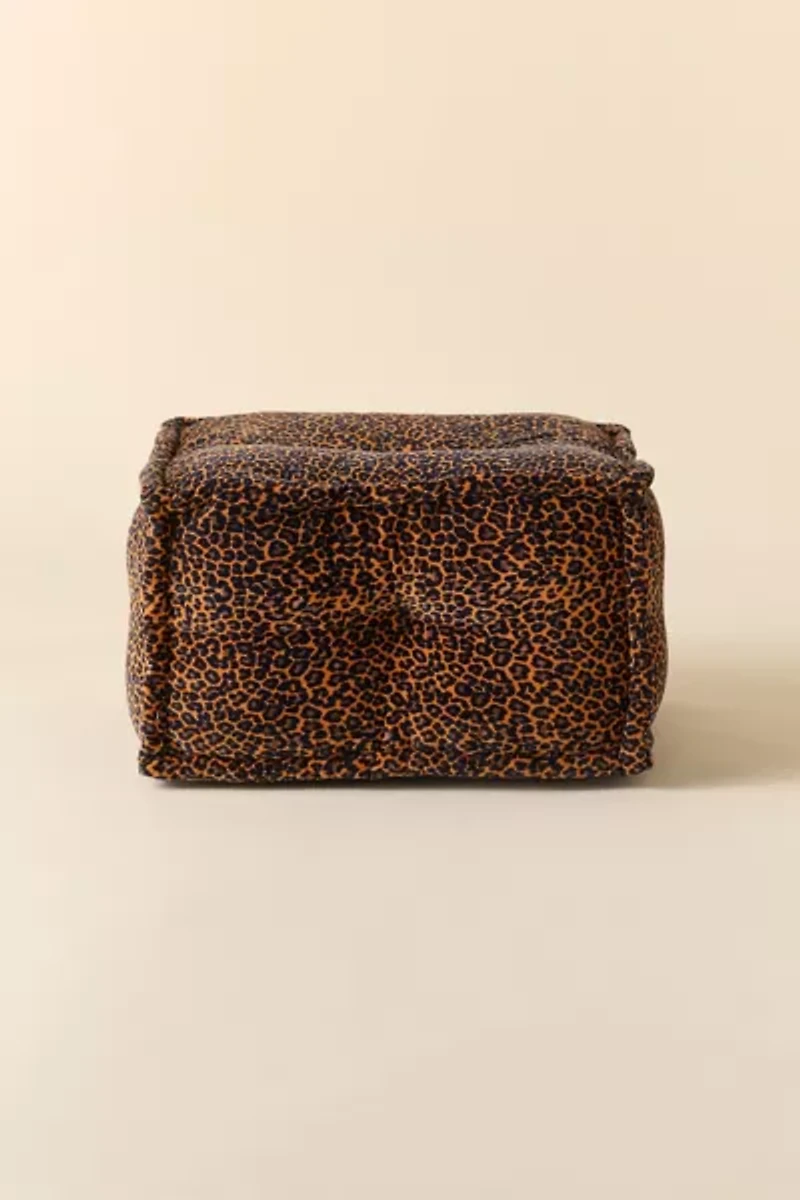 Reema Printed Upholstered Bean Bag Ottoman