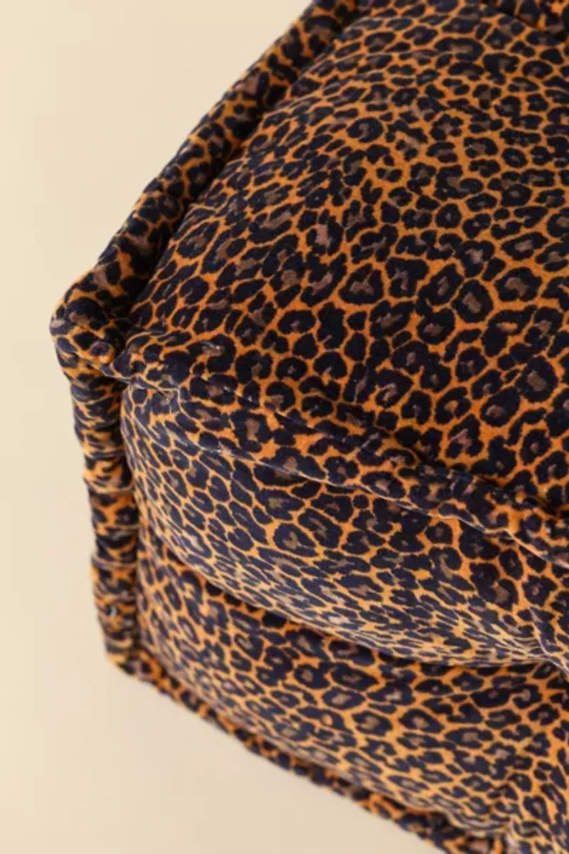 Reema Printed Upholstered Bean Bag Ottoman