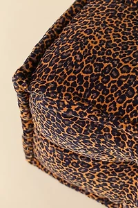 Reema Printed Upholstered Bean Bag Ottoman