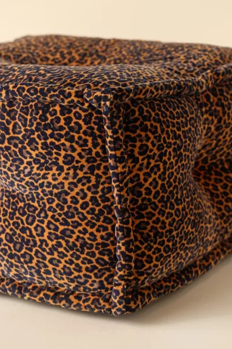 Reema Printed Upholstered Bean Bag Ottoman