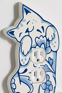 Delft Cat Shaped Resin Switch Plate