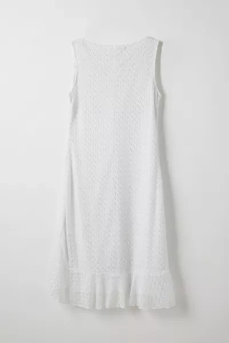 Vintage By Little Runaway White Lace Empire Waist Midi Dress