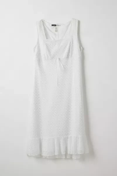 Vintage By Little Runaway White Lace Empire Waist Midi Dress