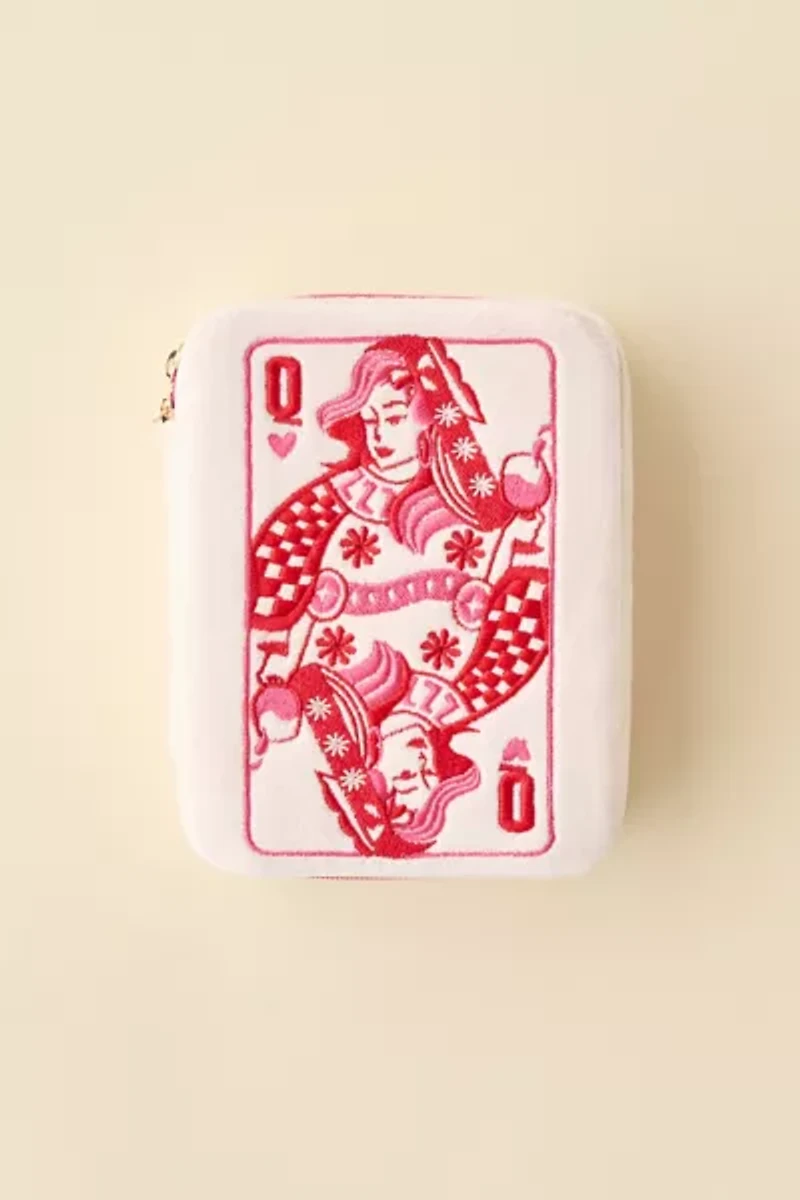 Queen Of Hearts Velvet Jewelry Case