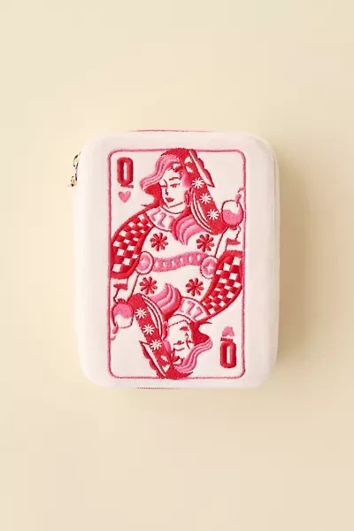 Queen Of Hearts Velvet Jewelry Case
