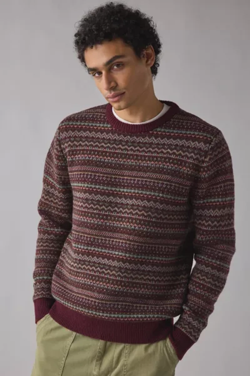 Schott Fairisle Crew Neck Sweater