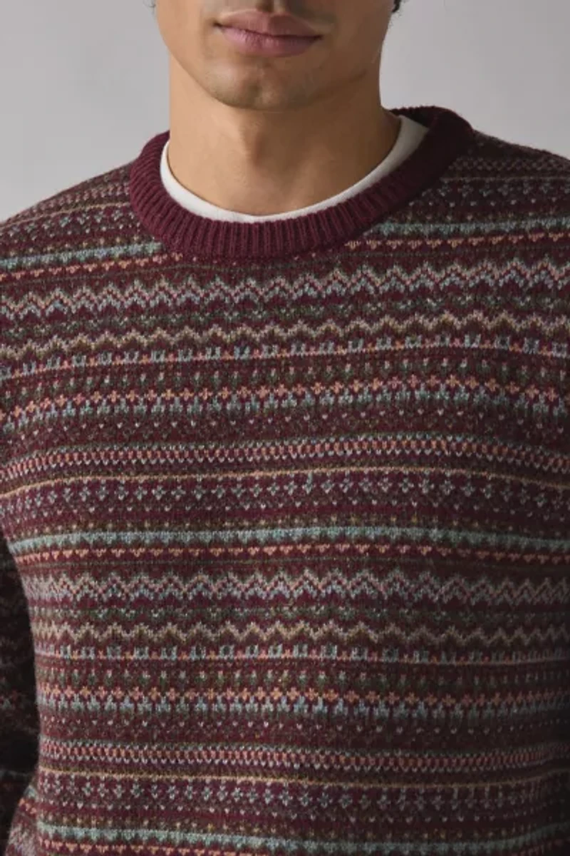 Schott Fairisle Crew Neck Sweater