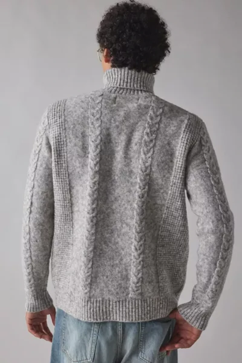 Schott Cable Knit Turtleneck Sweater