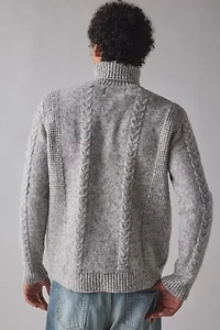 Schott Cable Knit Turtleneck Sweater