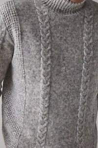 Schott Cable Knit Turtleneck Sweater