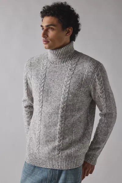 Schott Cable Knit Turtleneck Sweater