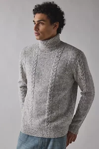 Schott Cable Knit Turtleneck Sweater