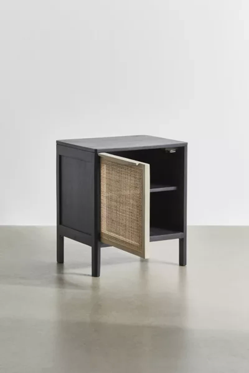 Ivy Cane Paneled Nightstand/Side Table