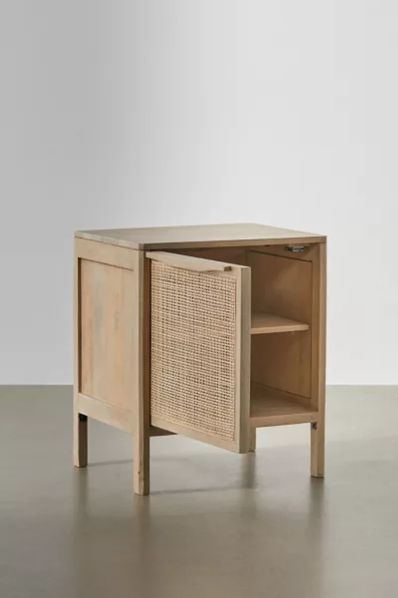 Ivy Cane Paneled Nightstand/Side Table