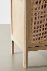 Ivy Cane Paneled Nightstand/Side Table