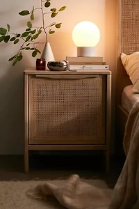 Ivy Cane Paneled Nightstand/Side Table