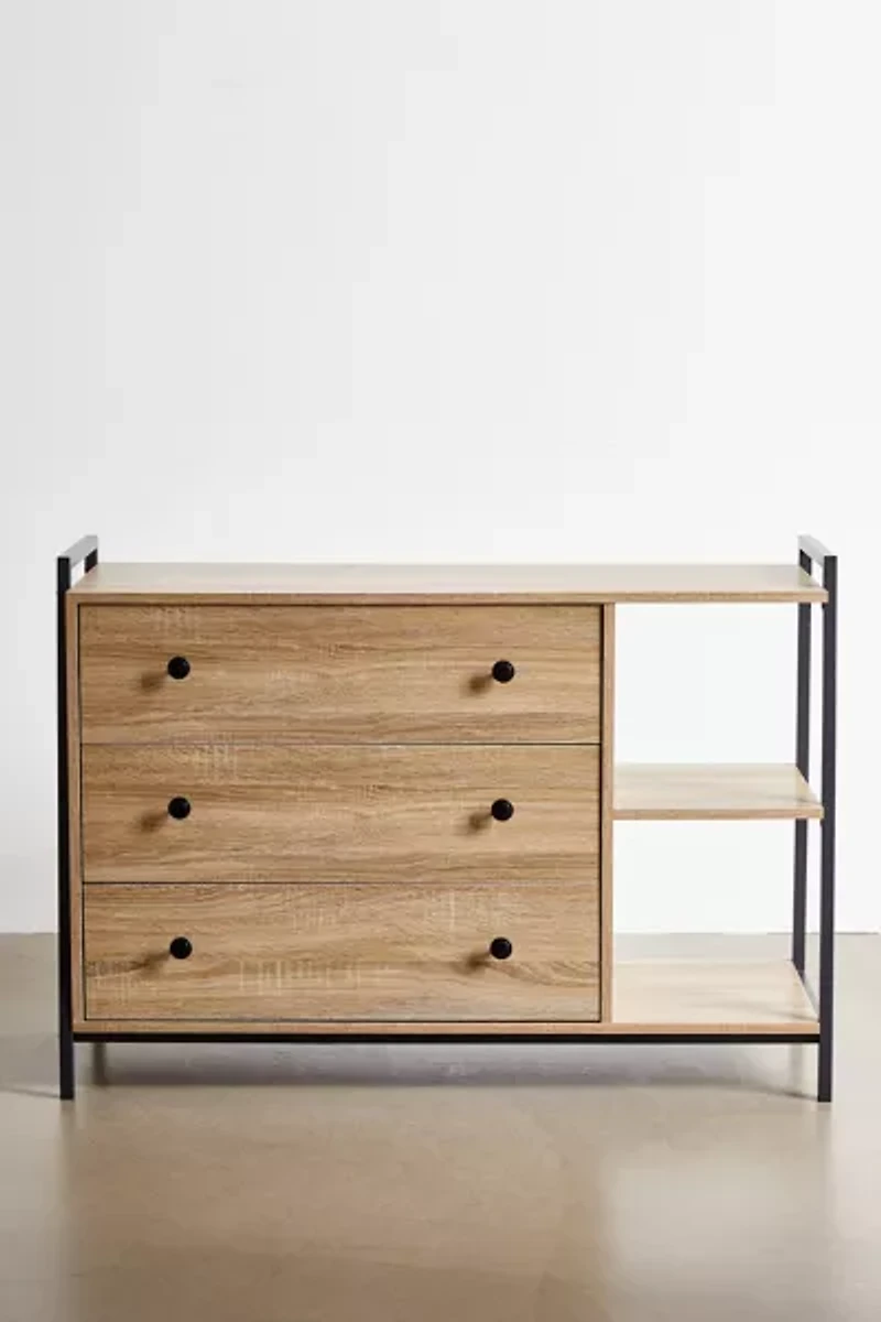 Kirby Shelf Accent 3-Drawer Dresser
