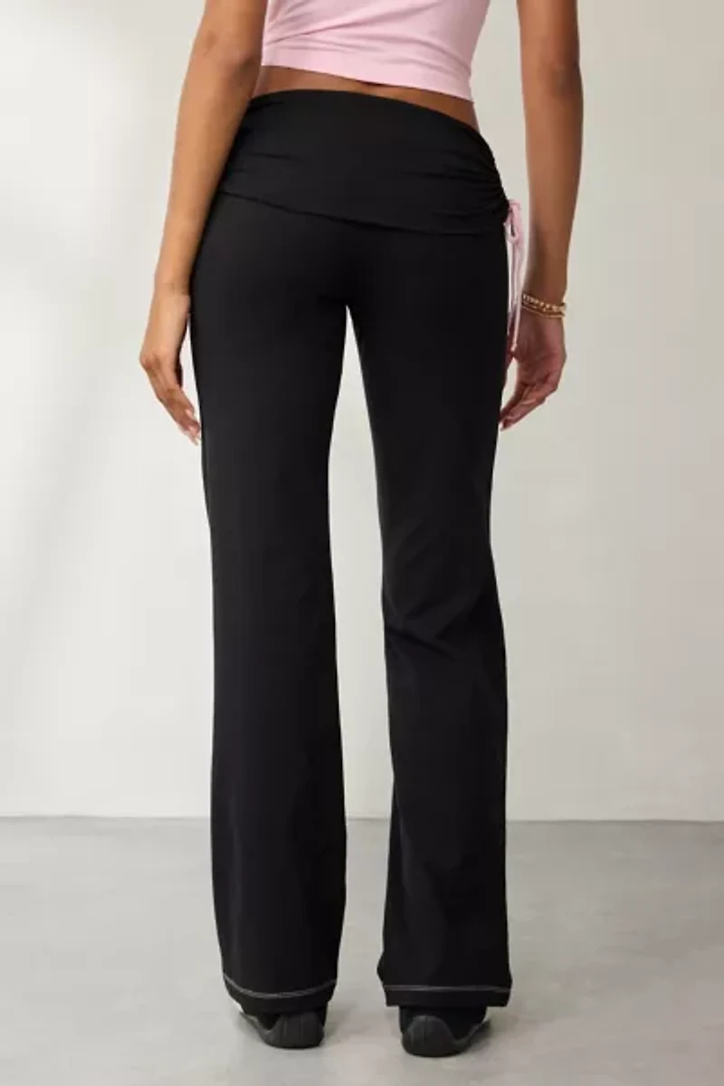 WORSHIP SUPPLIES Cherub Y2K Graphic Gathered Foldover Yoga Pant