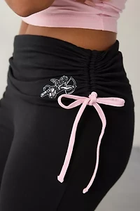 WORSHIP SUPPLIES Cherub Y2K Graphic Gathered Foldover Yoga Pant
