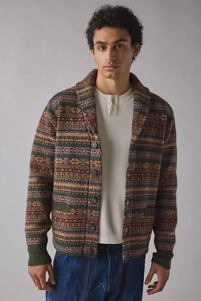 Schott Fair Isle Wool Blend Cardigan