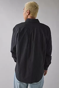 Schott Pinstripe Long Sleeve Oxford Shirt