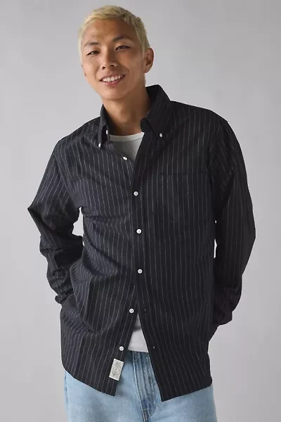 Schott Pinstripe Long Sleeve Oxford Shirt