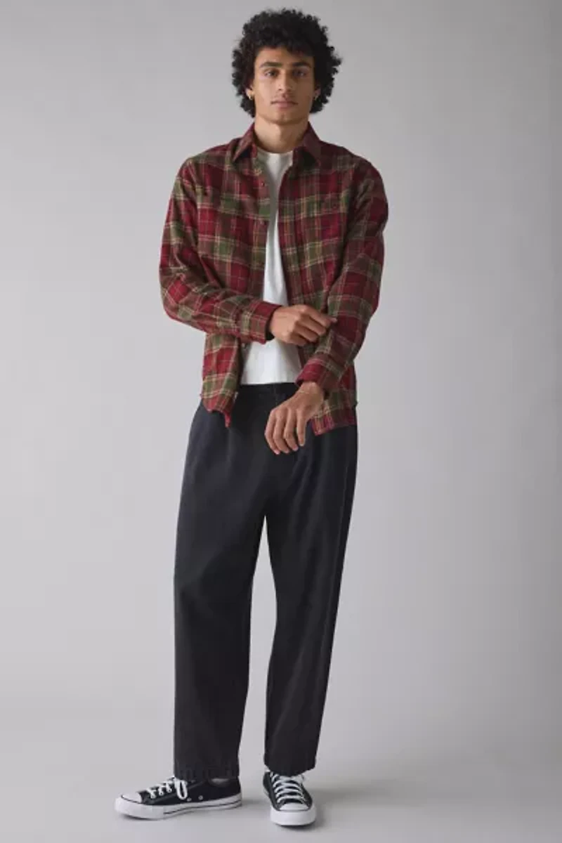 Schott Plaid Midweight Flannel Shirt
