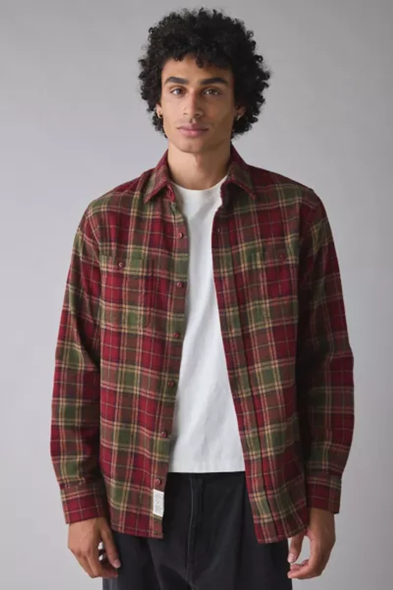 Schott Plaid Midweight Flannel Shirt