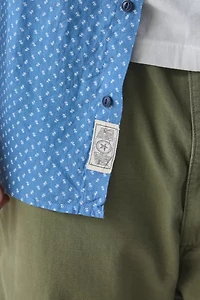 Schott Calico Print Long Sleeve Button-Down Shirt