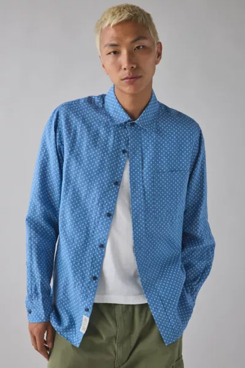 Schott Calico Print Long Sleeve Button-Down Shirt