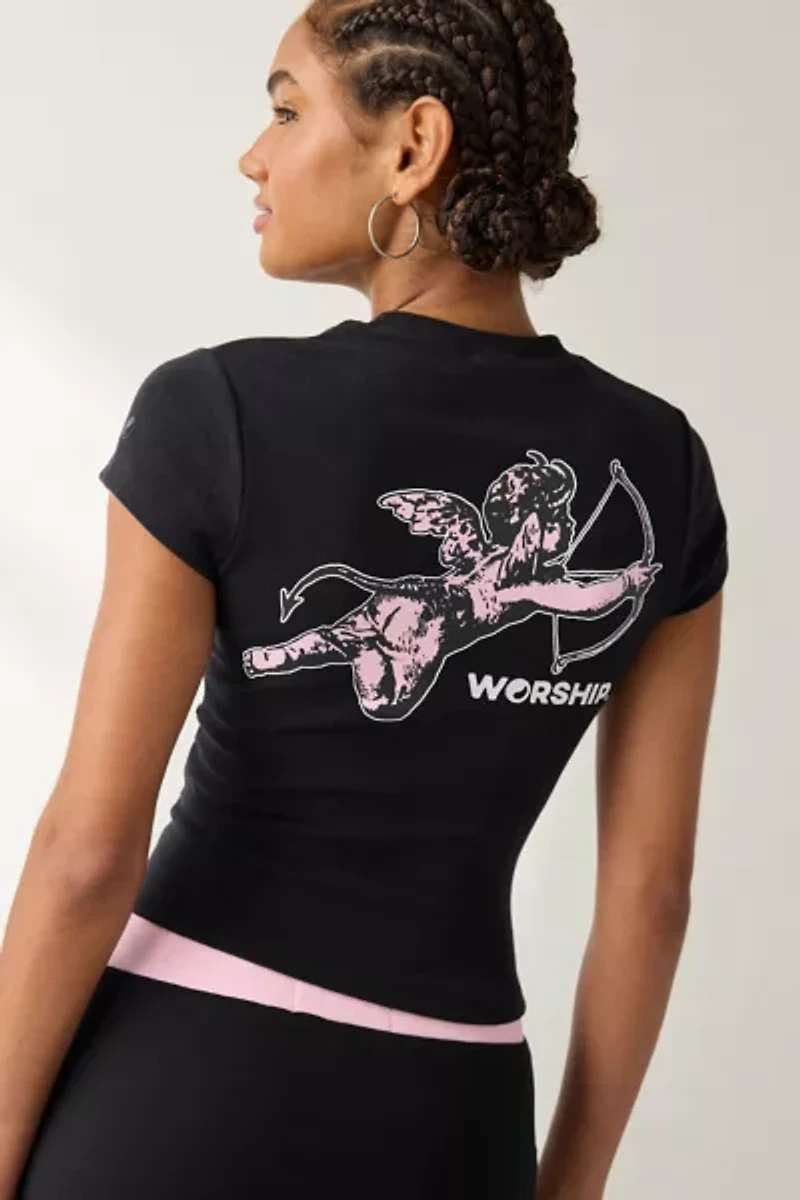 WORSHIP SUPPLIES Cherub Graphic Cap Sleeve Tee