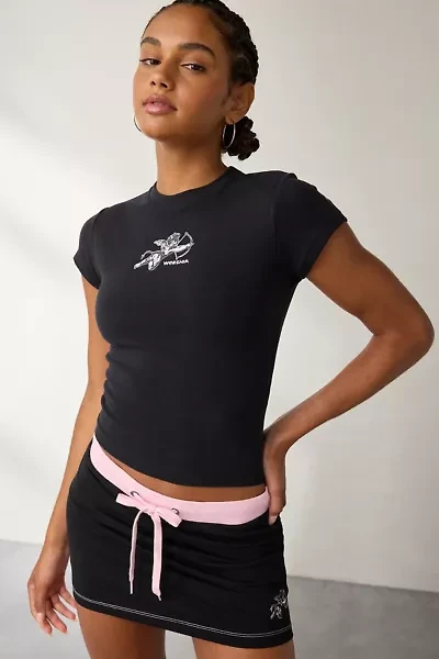 WORSHIP SUPPLOES Cherub Graphic Cap Sleeve Tee