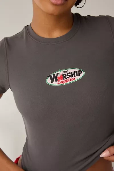 WORSHIP SUPPLIES Glazed And Confused Cherry Graphic Baby Tee