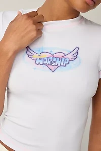 WORSHIP SUPPLIES Not Your Angel Graphic Baby Tee