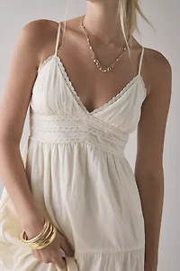 Kimchi Blue Serafina Lace Trim Tiered Babydoll Maxi Dress