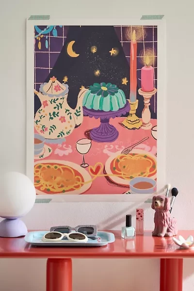Gigi Rosado Spaghetti Dinner Date Art Print