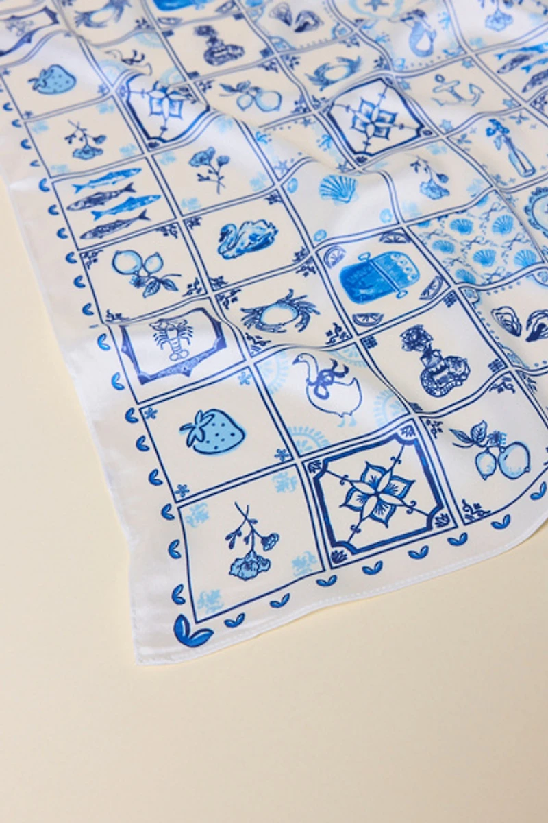 Boho Checkered Silky Scarf