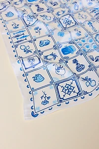 Boho Checkered Silky Scarf