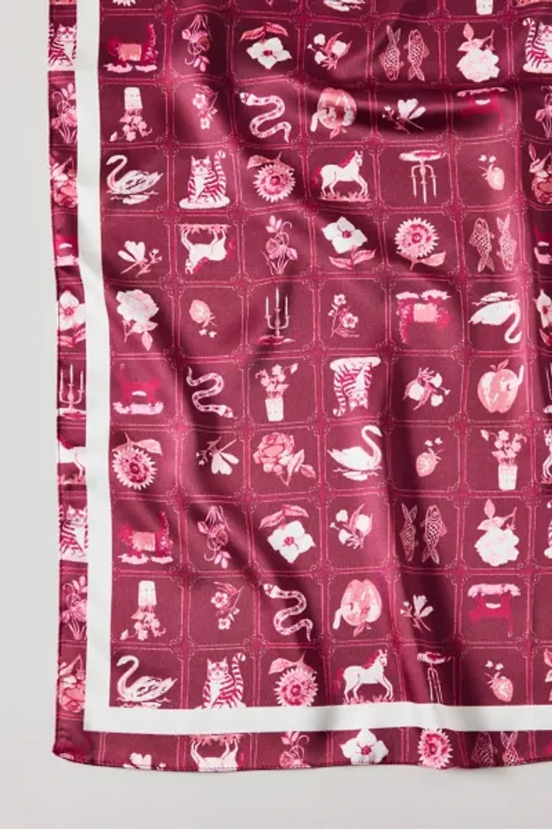 Boho Silky Checkered Scarf