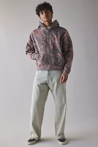 Woodland Camo Pattern Zip-Up Hoodie Sweatshirt