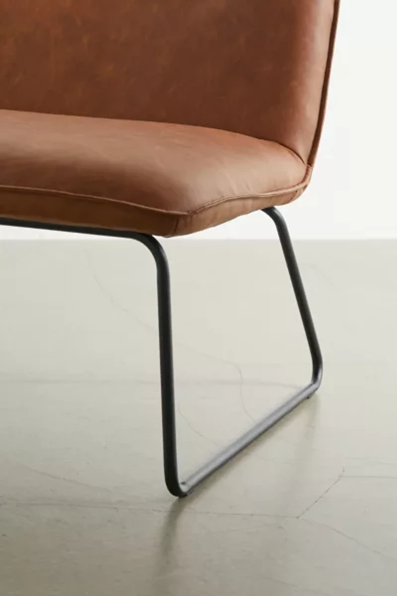 Spencer Faux Leather Armless Lounge Chair