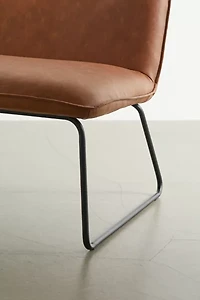 Spencer Faux Leather Armless Lounge Chair