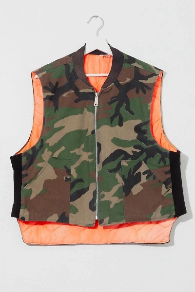 Vintage 1980s Distressed Camo Hunting Vest