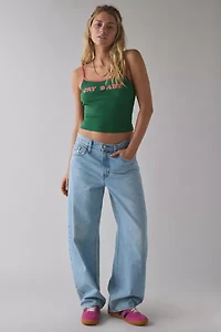 Cheeky Slogan Applique Graphic Cropped Cami